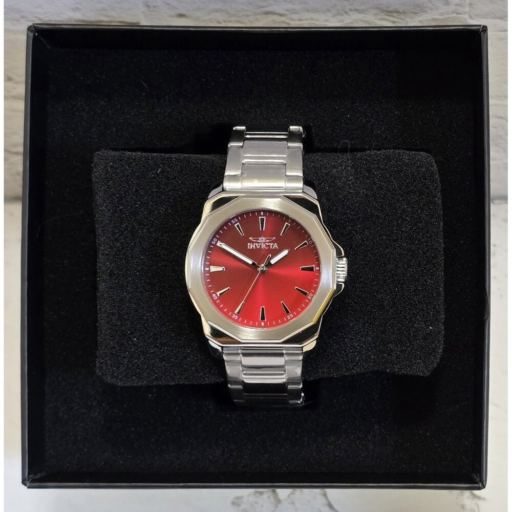 Invicta Speedway Facetio Women's Watch 34mm Red Dial Steel 50997 Brand New